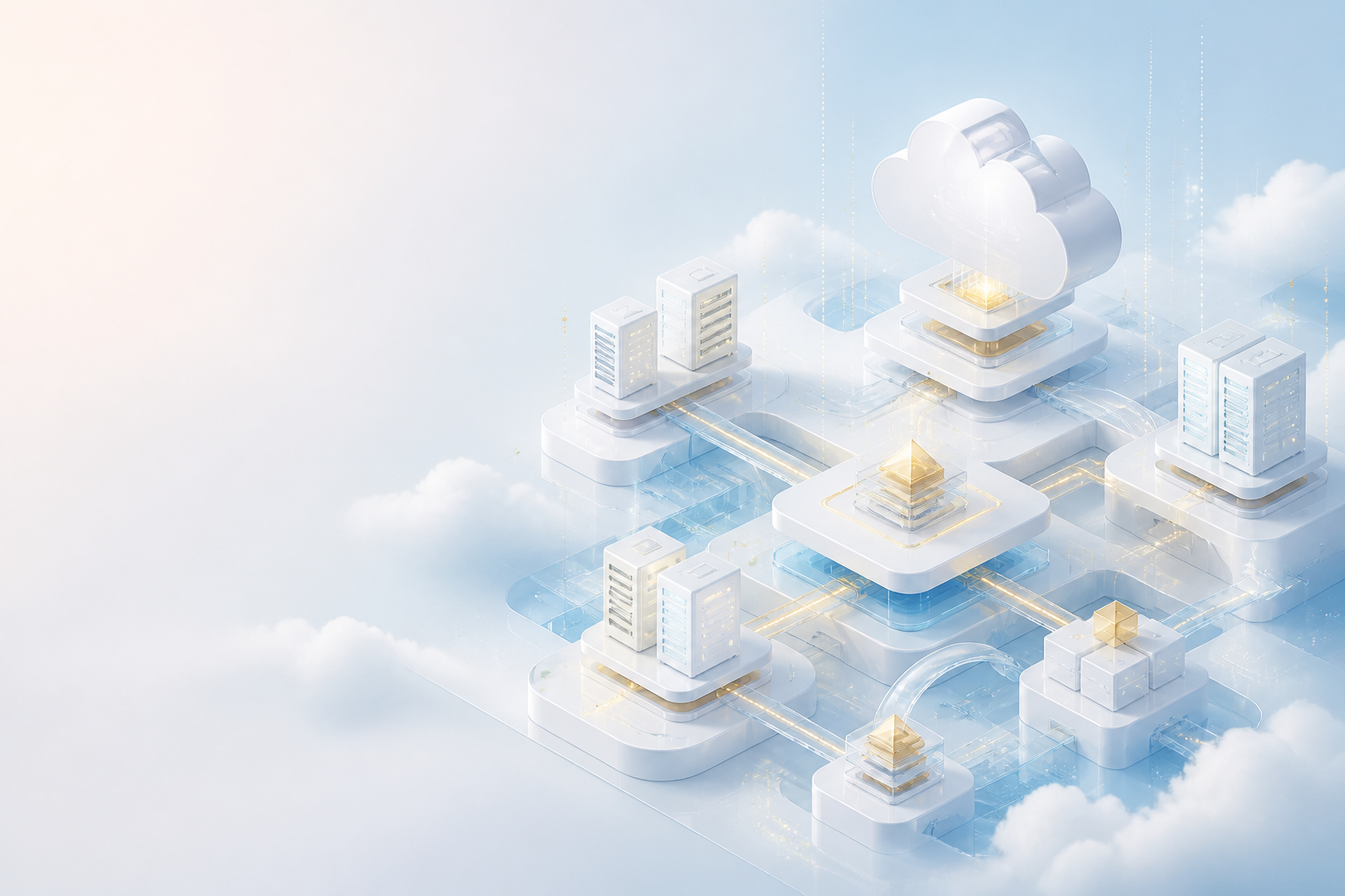 Connected cloud infrastructure illustration