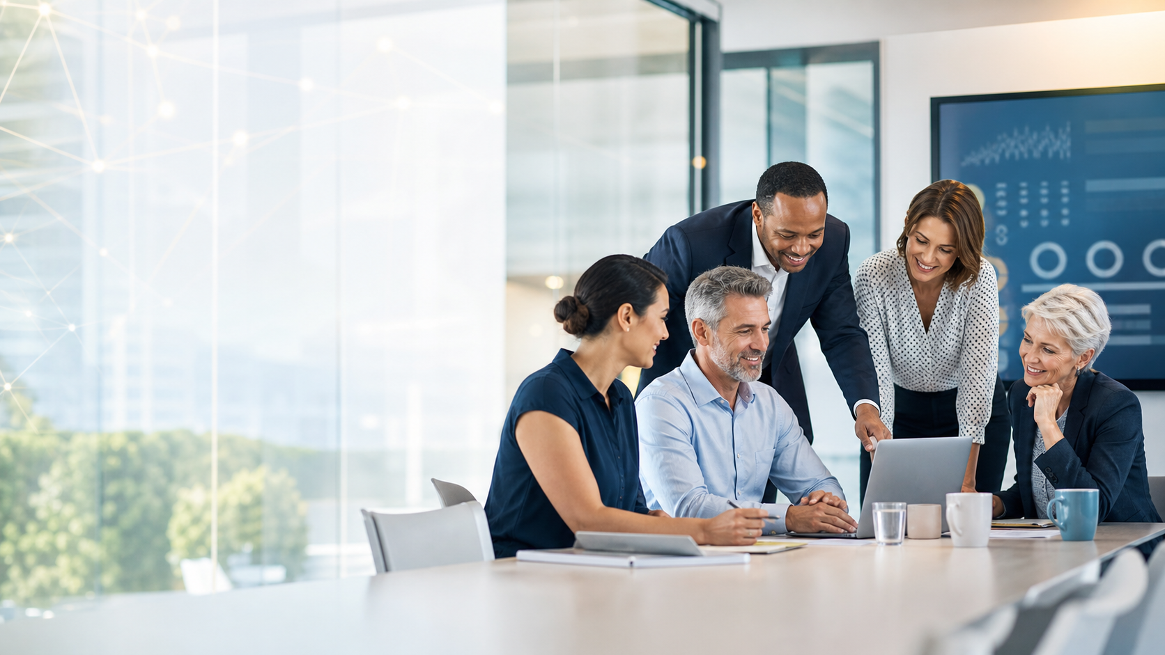 Technology and business leaders collaborating